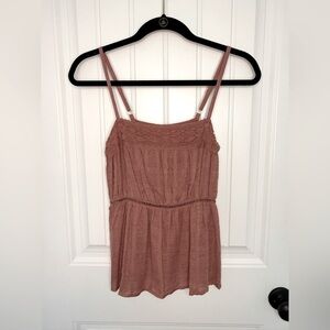 Eyeshadow Dusty Pink Lace Camisole with Adjustable Straps